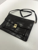 Liz Claiborne Black Faux Leather Baguette Purse 