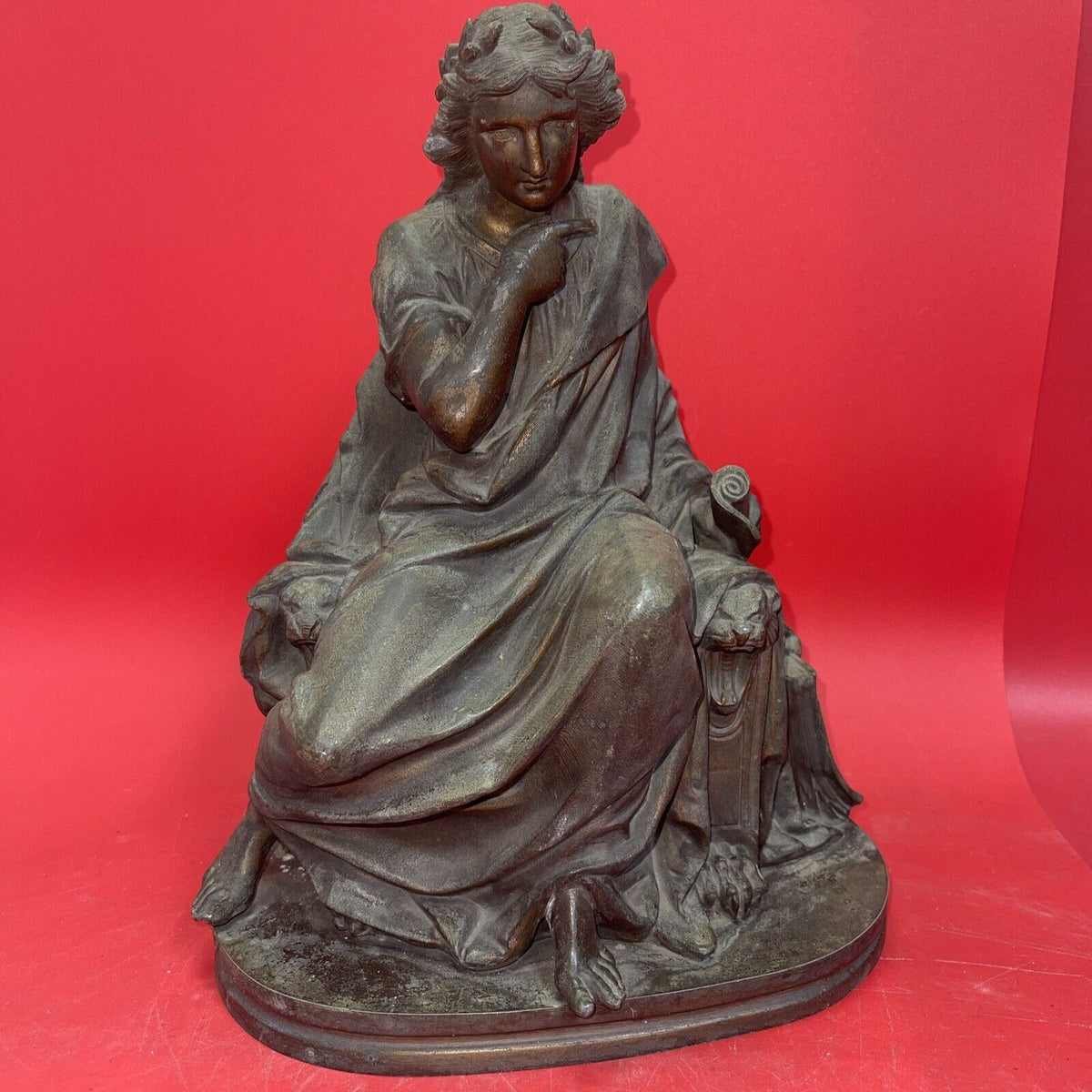 Vintage Regule Statue Signed E.PARTY ? Literary Academic Character