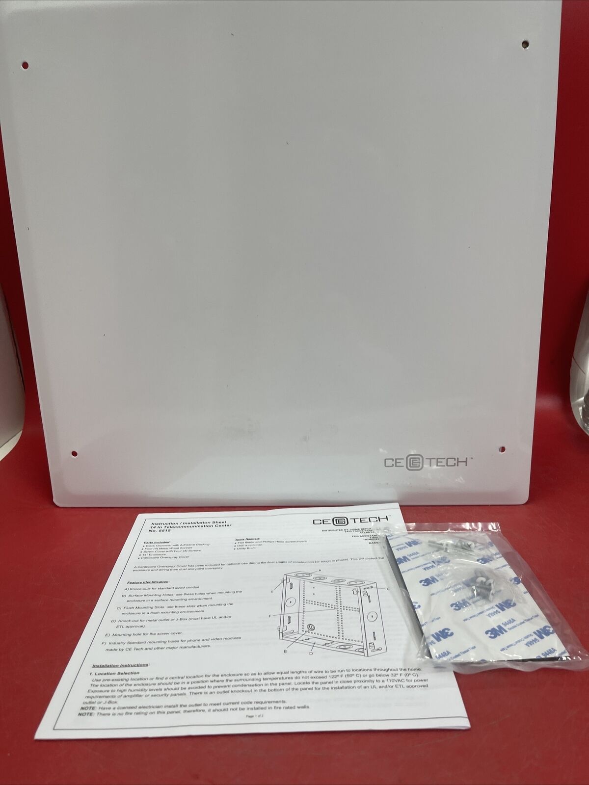 Commercial Electric 14 in. Telecommunication Center,white 1000 015 580. Open box