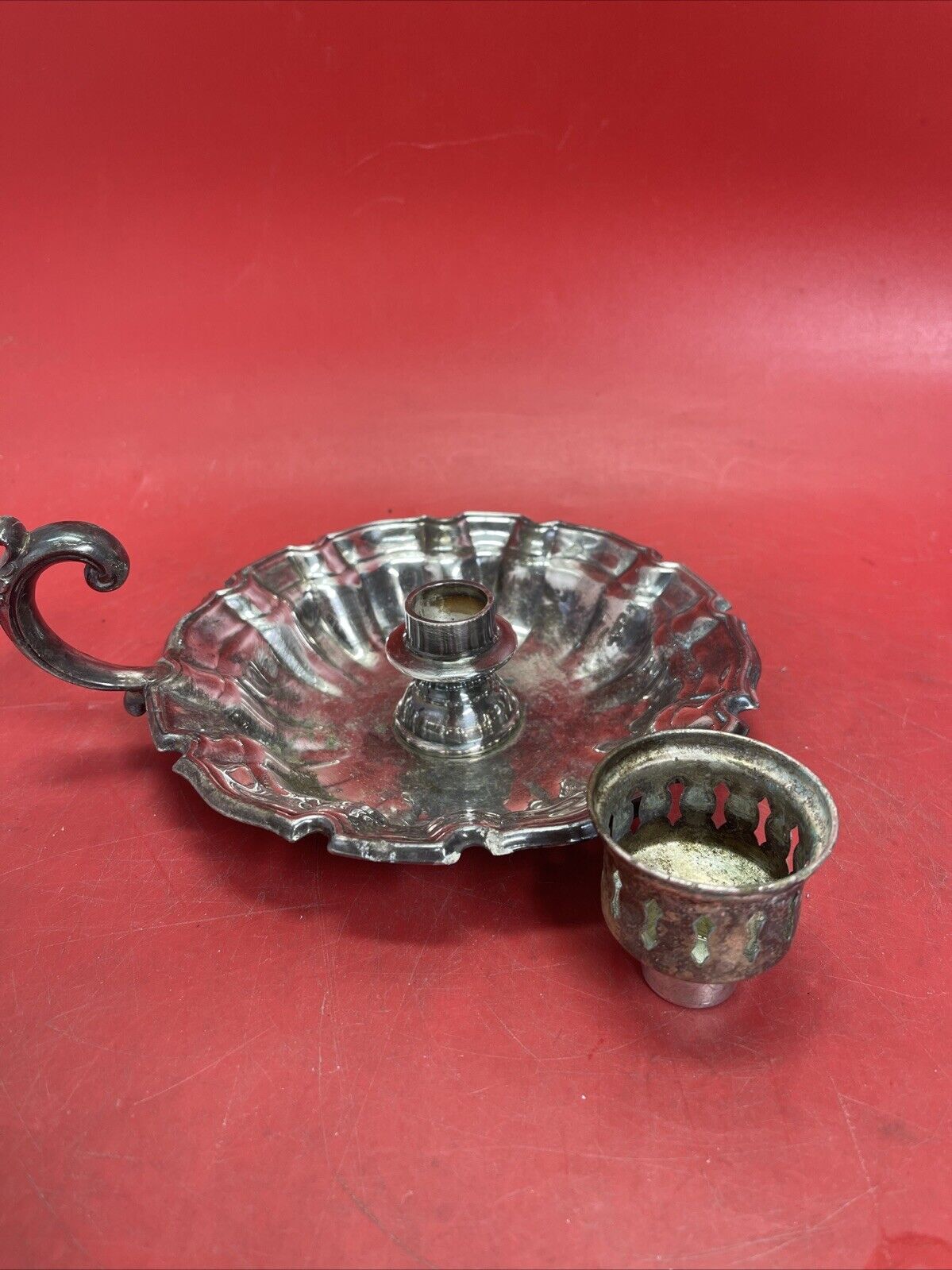 Towle CANDLE HOLDER, Silver Plate, Unpolished, 7”