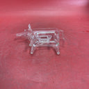 Rare Regency clear glass sculpture of a bull within a bull.