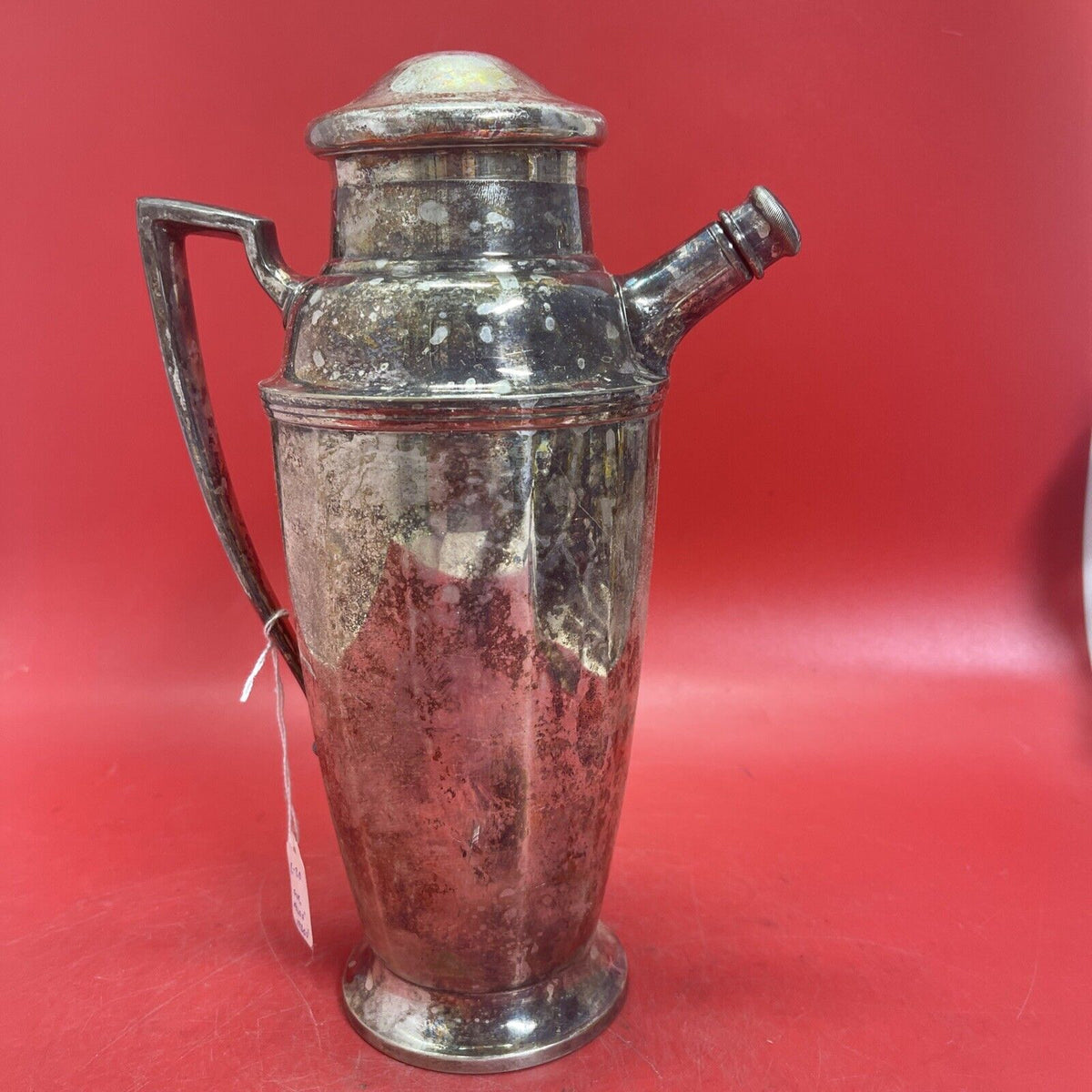 Vintage Chrome Cocktail Pitcher Lidded w/Pouring Cap 
