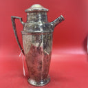 Vintage Chrome Cocktail Pitcher Lidded w/Pouring Cap 