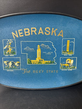 Vintage Nebraska Plastic Serving Tray 11.5x17.5