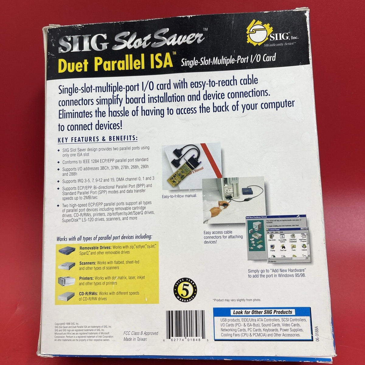 SIIG IO1878 Duet Parallel PCI I/O Card with Cable