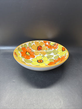 Vintage Floral Serving Bowl 10’/ Italy