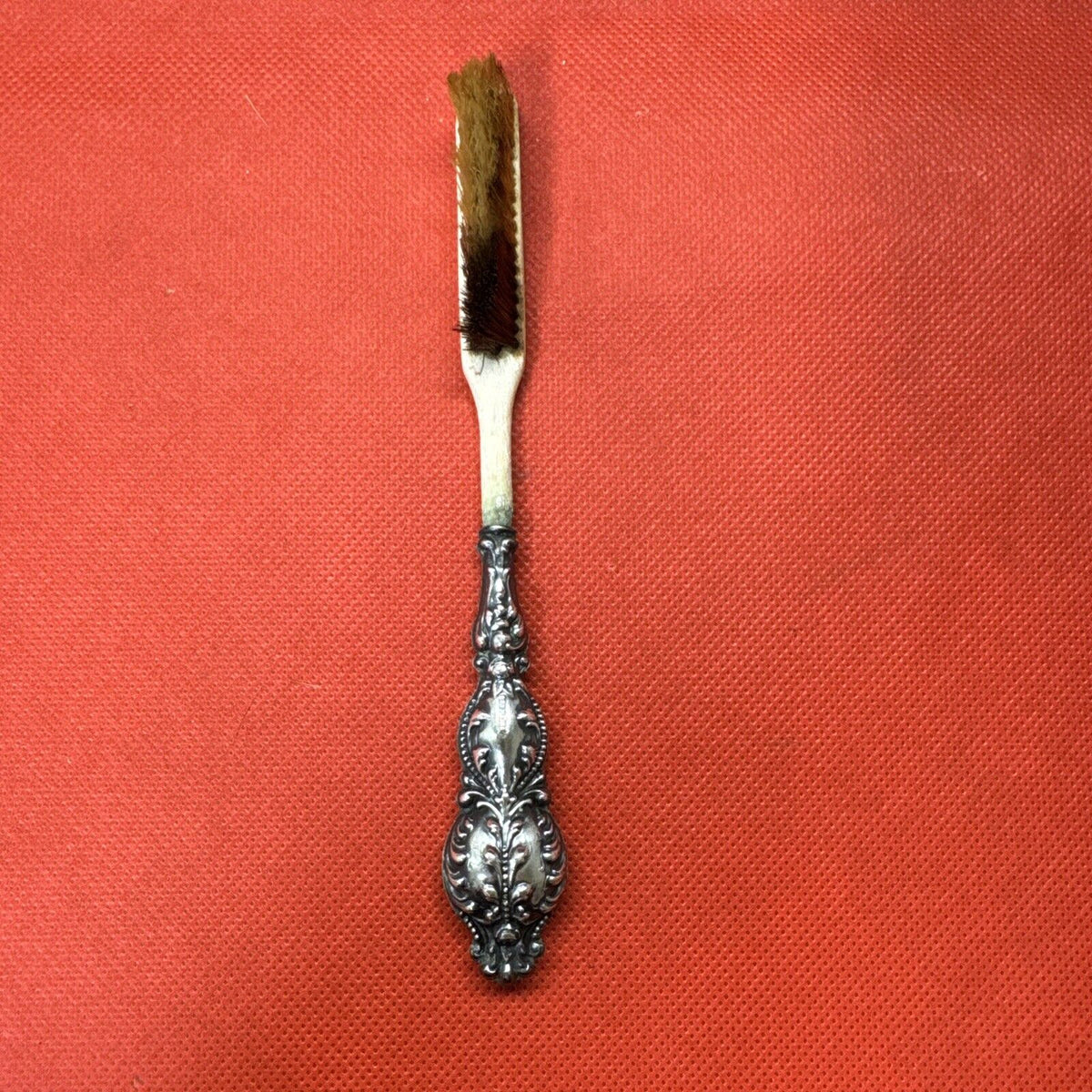 Sterling Silver Handled Toothbrush W/Boars Hair Bristles