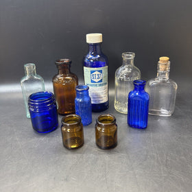 Vintage Medicine Bottles/ Lot Of 10