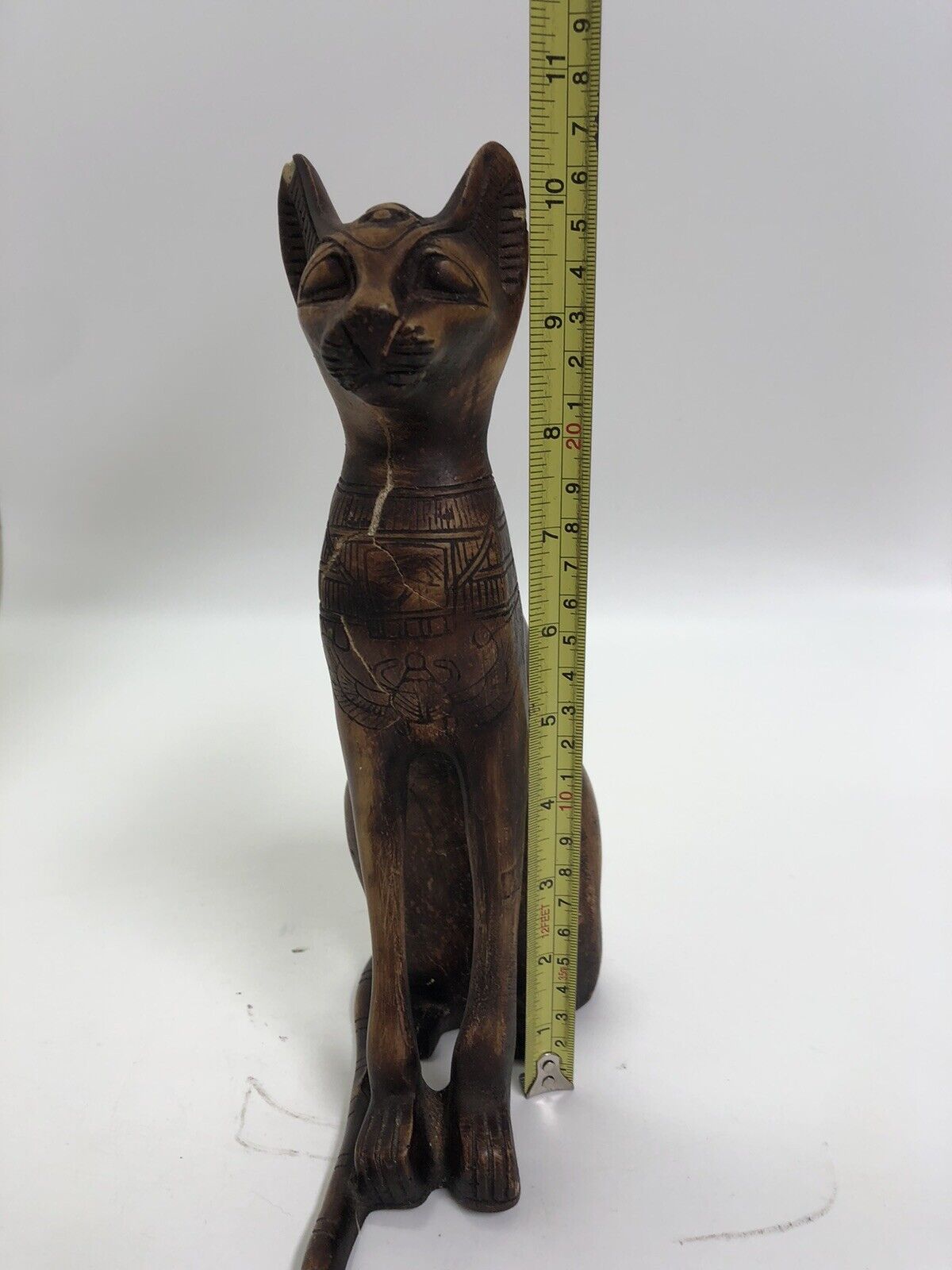 EXCEPTIONAL "BASTET" THE EGYPTIAN CAT GODDESS OF PROTECTION W/SCARAB & WINGS