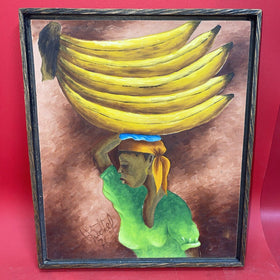 Vintage Painting Women Haiti Jungle