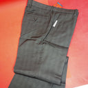 Perry Ellis Mens Portfolio Dress Pants Brown Windowpane Zip Modern Fit 30x32 New
