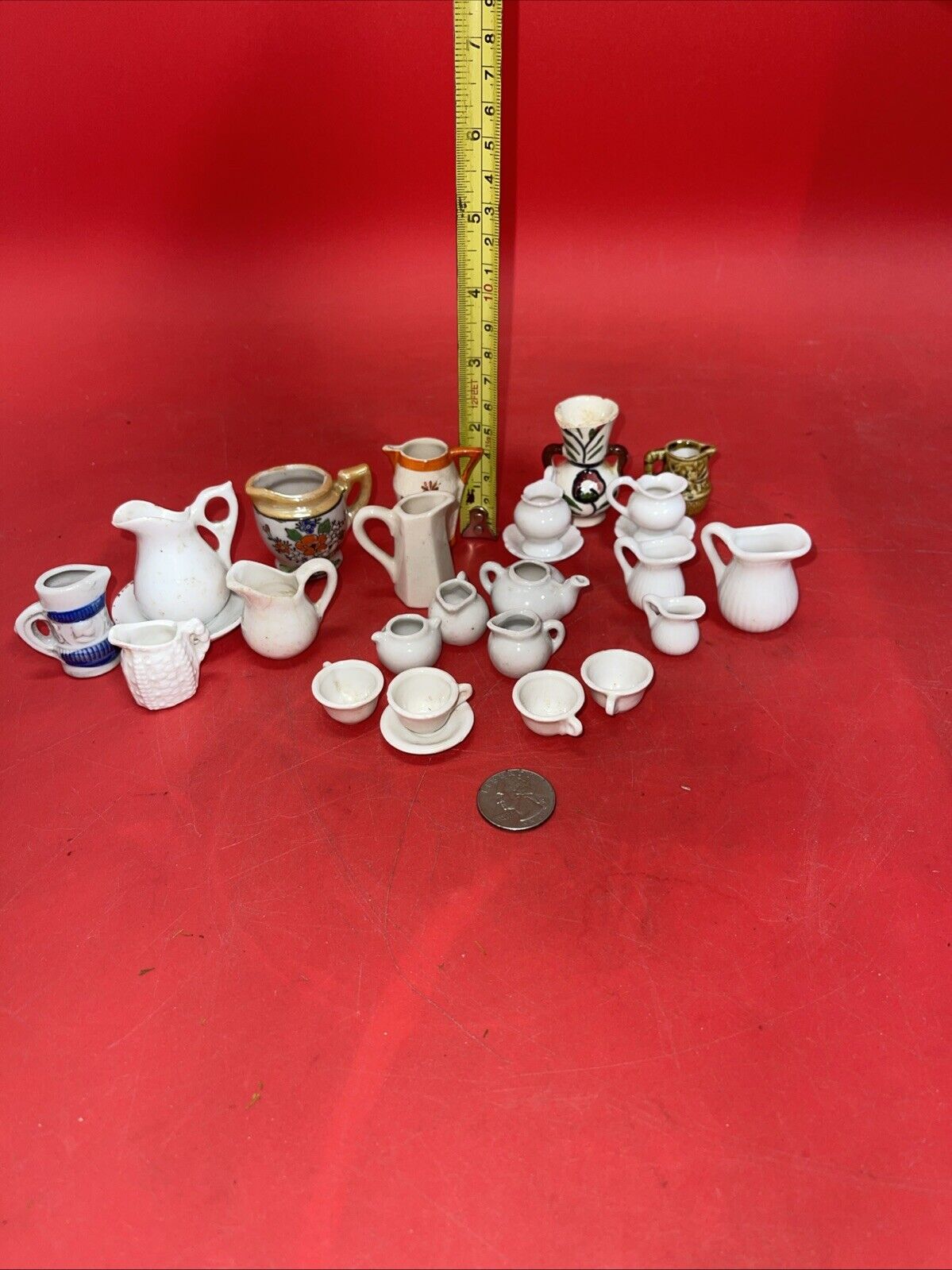 Lot Of Miniature Ceramic Plates, Teapots, Cups