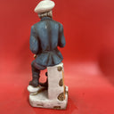 Vintage Bisque Porcelain Sea Captain with Map and Pipe Figurine - 14" Tall