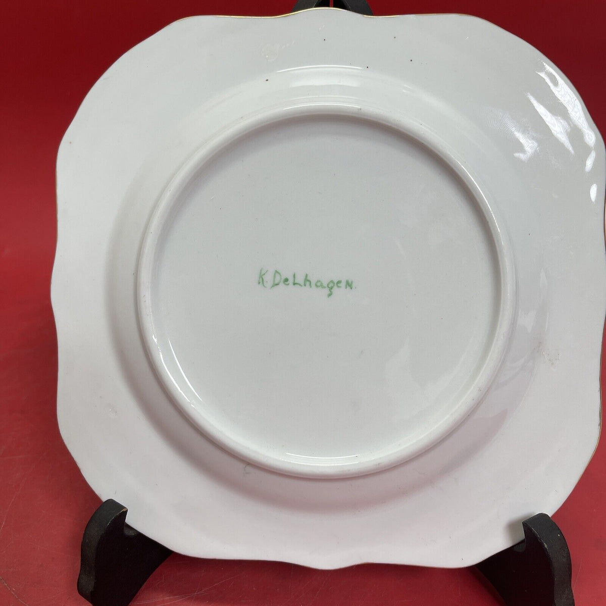 Vintage  Square Plate with signature K..Delhagen