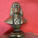 Vintage Liszt Bust 2.5” Classical Music Connemara Marble Solid Brass Irish Made