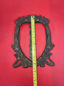 Solid Brass Antique Art Nouveau Heart Shaped Picture Frame 7”x5”