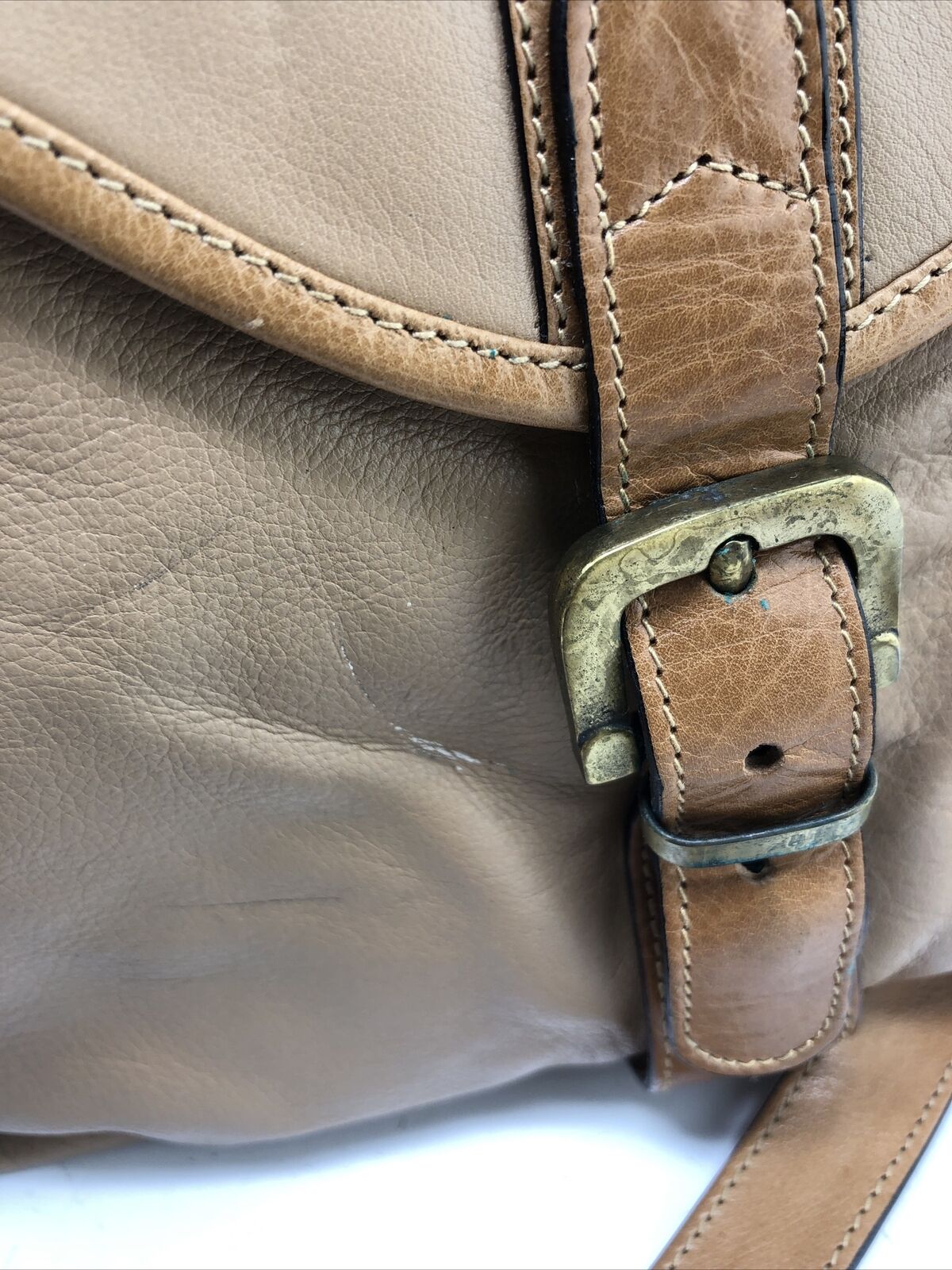 Bettina Light Brown Leather Satchel Handbag