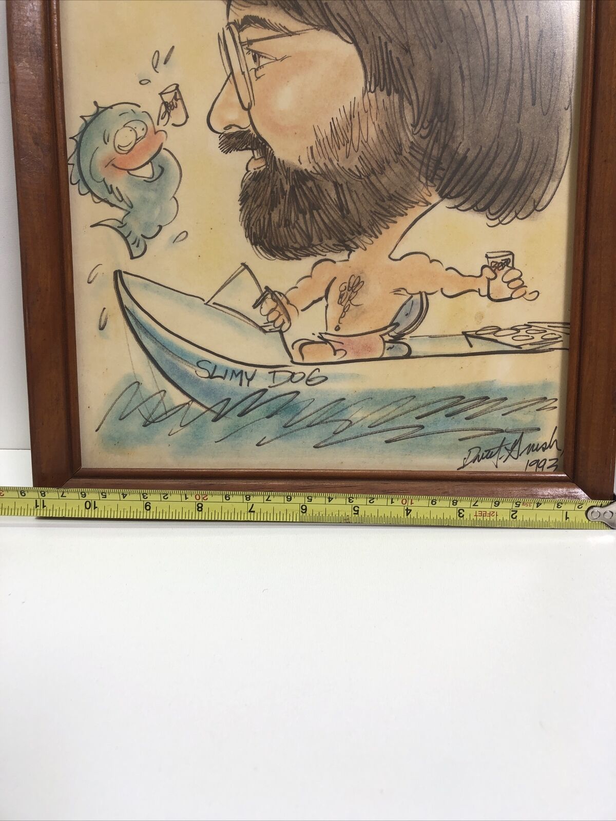 Slimy Dog Funny Art Portrait Signed