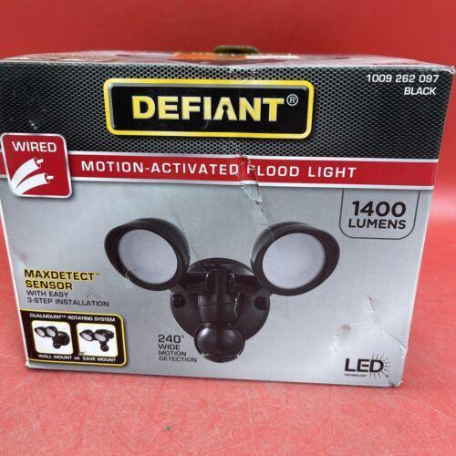 Defiant MaxDetect 240-Degree Black Motion Activated Wired Outdoor 2-Head LED