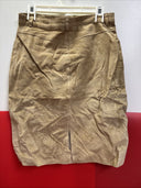 Brandon Thomas Beige Leather Suede Skirt Size 10