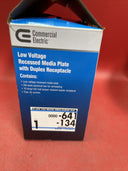 C E Low-Voltage Recessed Media Plate + Receptacle