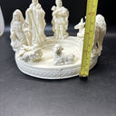 Vtg Holiday Jade Porcelain Nativity Pillar Candle Holder #17974/ Used