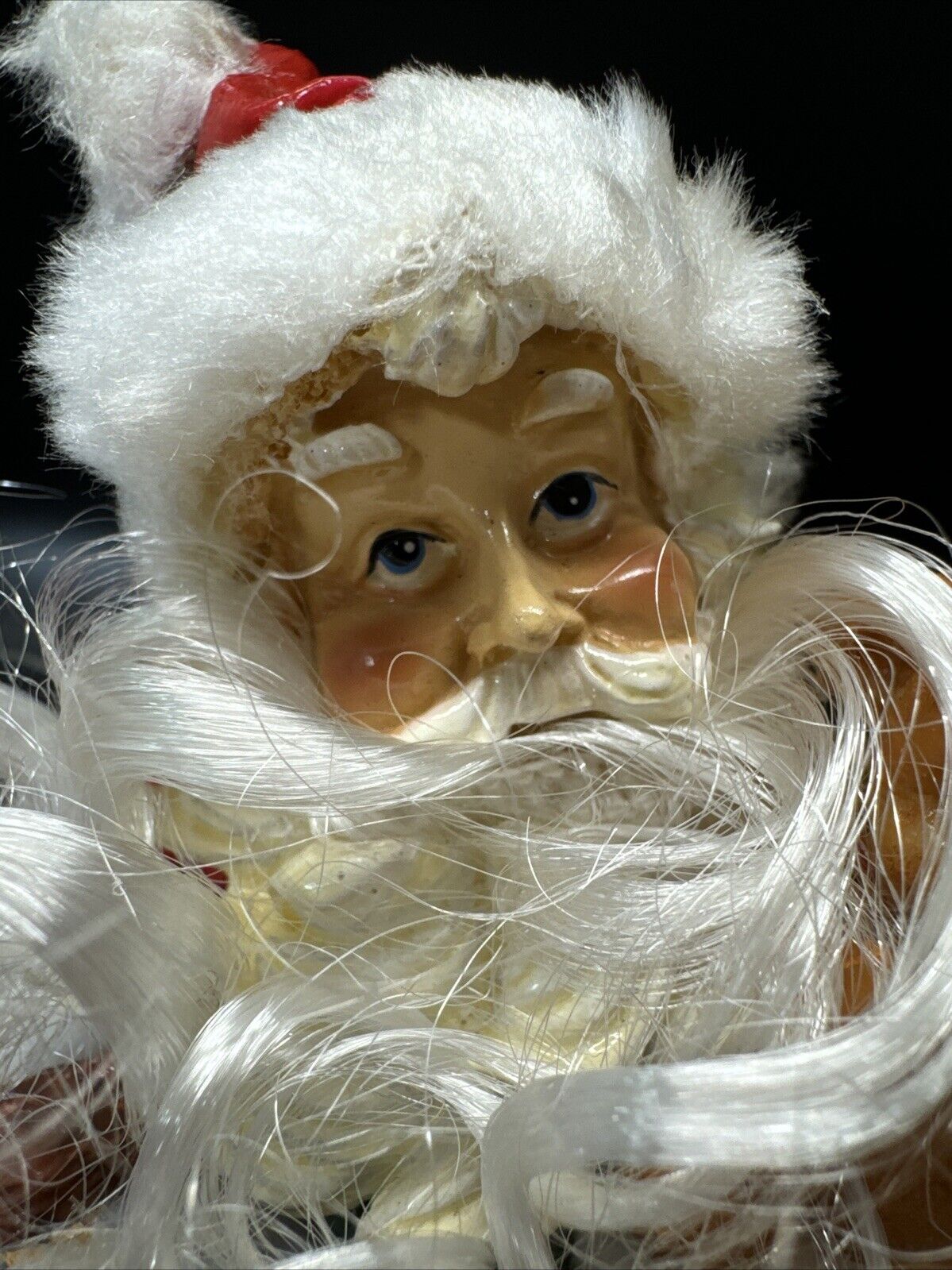 Vintage Santa Claus With Teddy 7.5” Tall