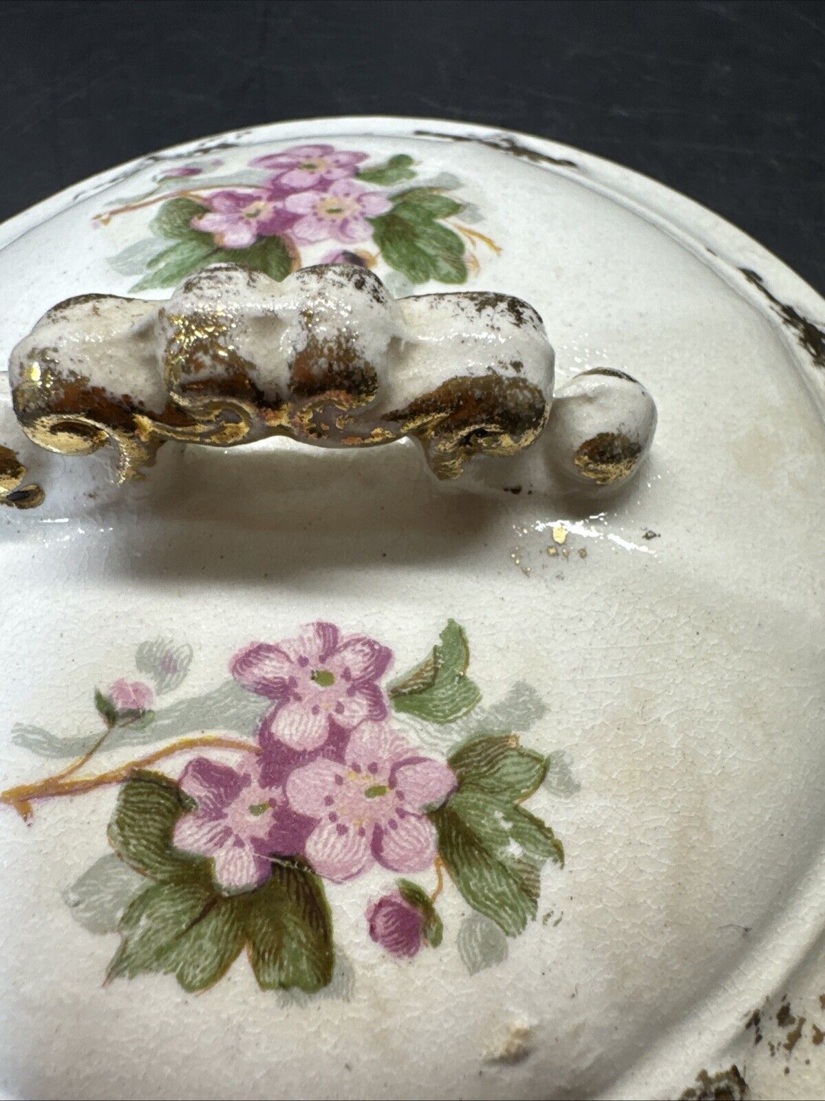 Vintage Porcelain Candy Dish Floral