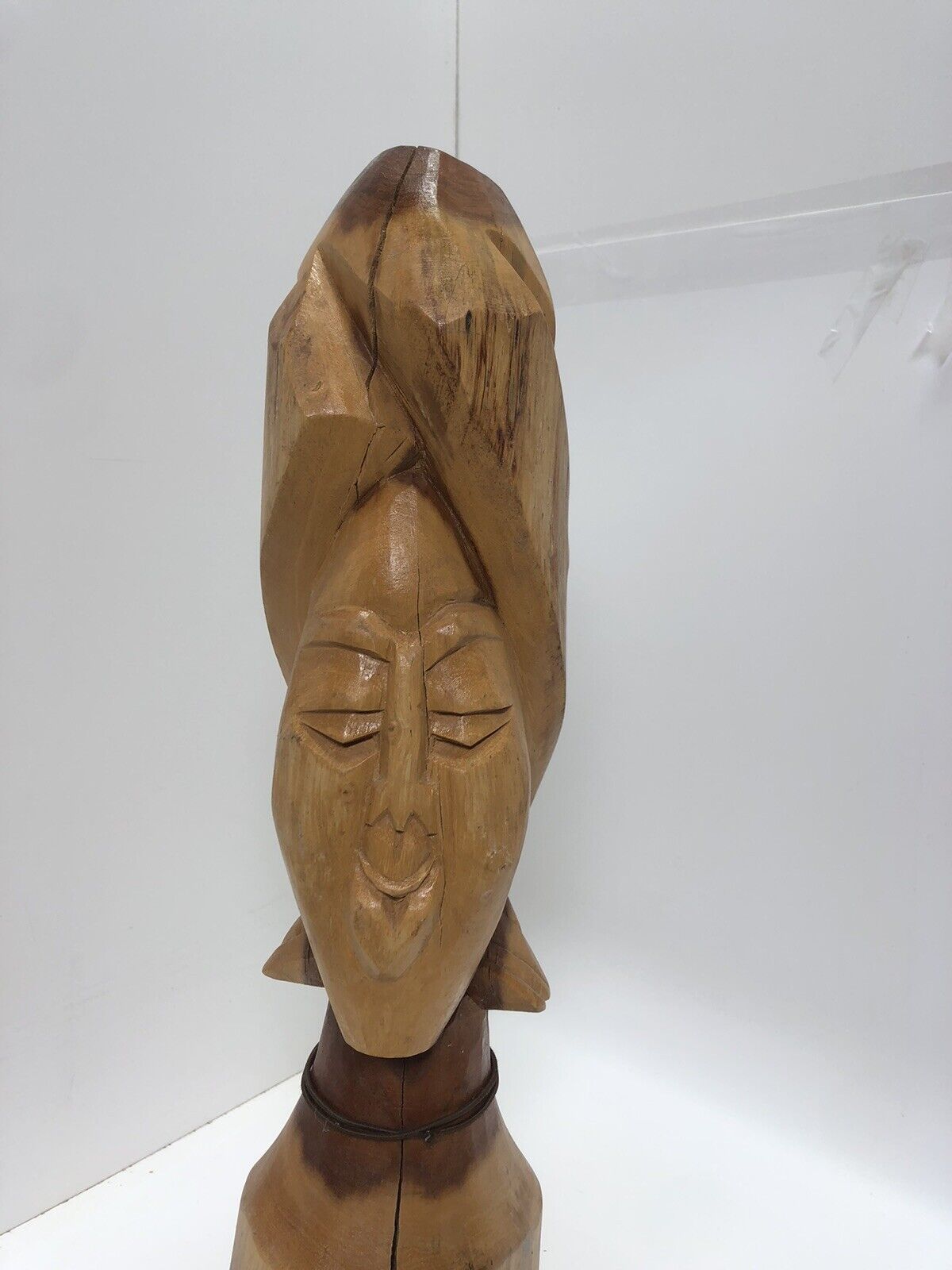 Vintage Folk Art Hand Carved Wood Woman Ethnic