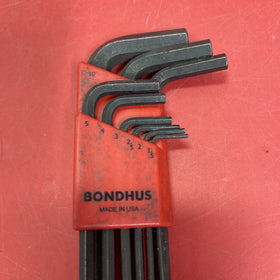 Bondhus Allen 9-Pieces Metric Hex Key Set - 1.5, 2, 2.5, 3, 4, 5, 6, 8, & 10mm