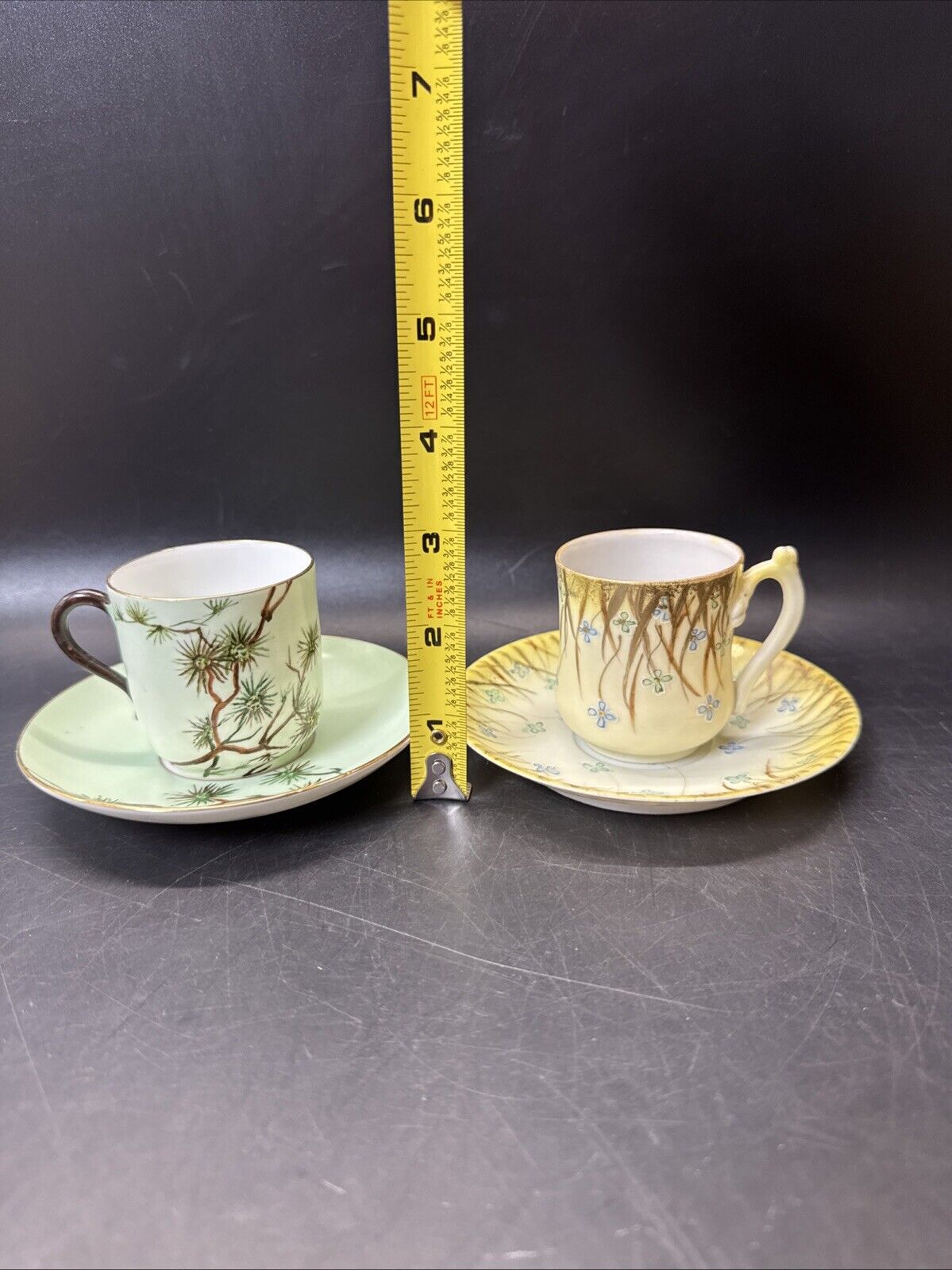 Vintage Mini Cup & Saucer Floral/ Set Of 2