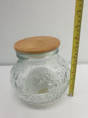 Set 2 Large Glasses Jar Cork Lid 11" and 7” tall. Not Air Tight