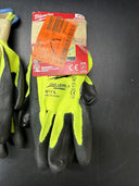 Milwaukee 48-73-8922 High Visibility Cut Level 2 A2 Size 9”/L Gloves, Lot 3 Pair