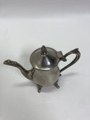 Antique Silverplate Coffee/Tea Pot Footed Hinged Lid - Pretty
