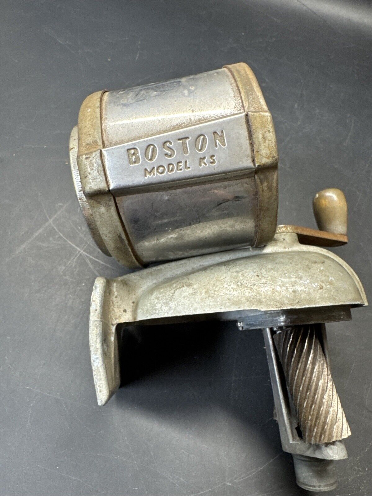 Vintage 1950s-60s Boston Model KS Pencil Sharpener 8 Hole Revolving E