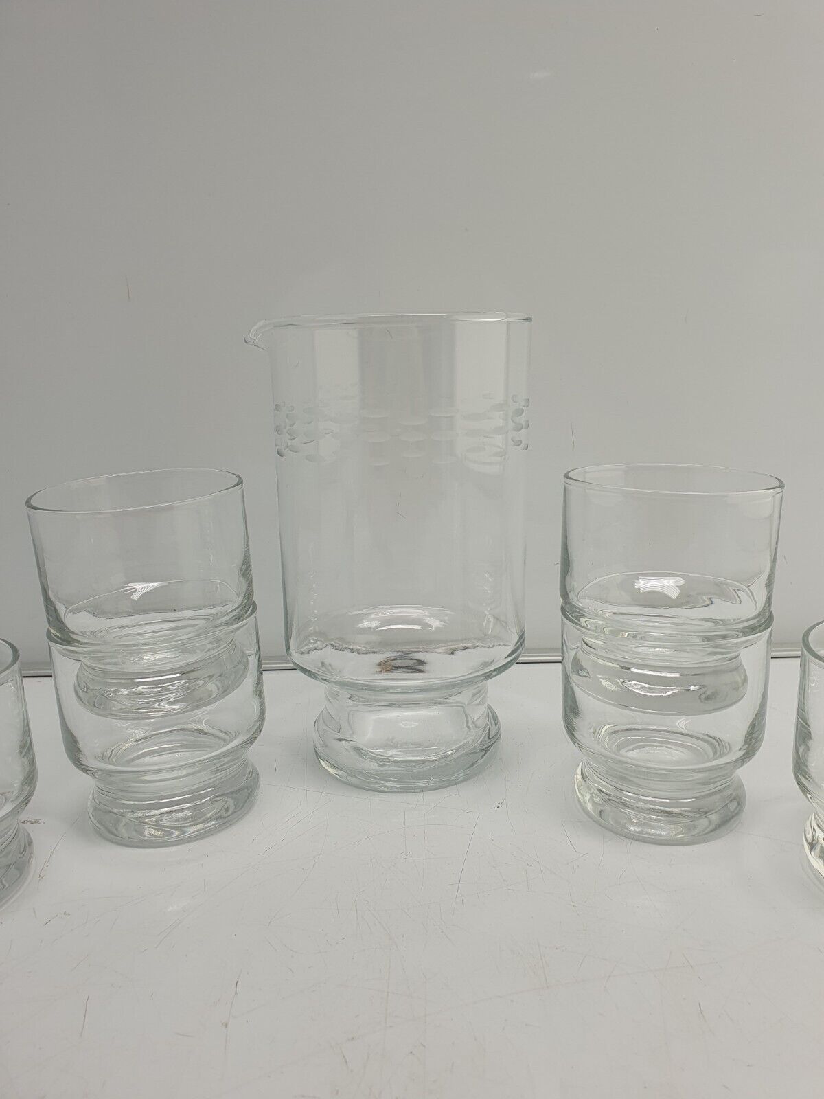 Vintage Whiskey 6 GLASSES & GLASS CARAFE 