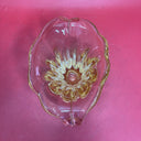 Hand Blown Murano Style Yellow Amber Art Glass Vase