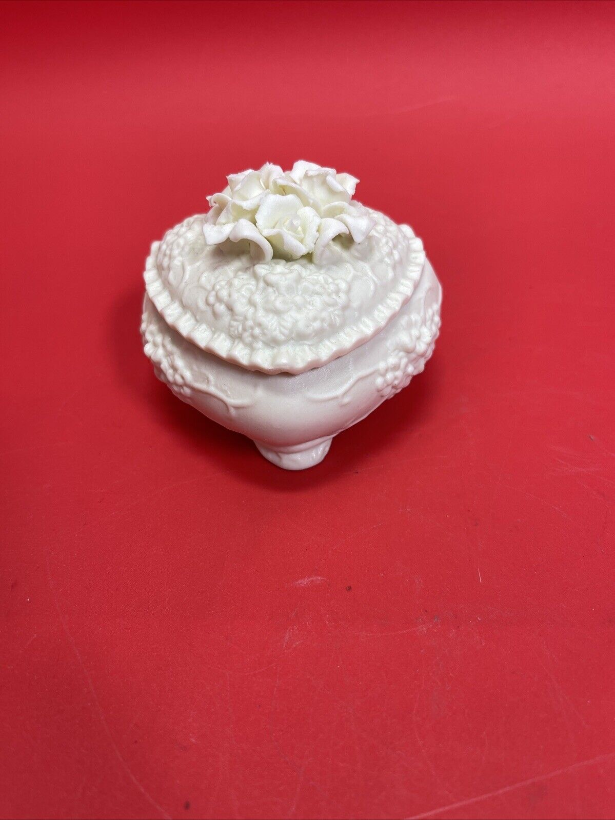 Floral Trinket Box Flower Design With Lid Lot 3