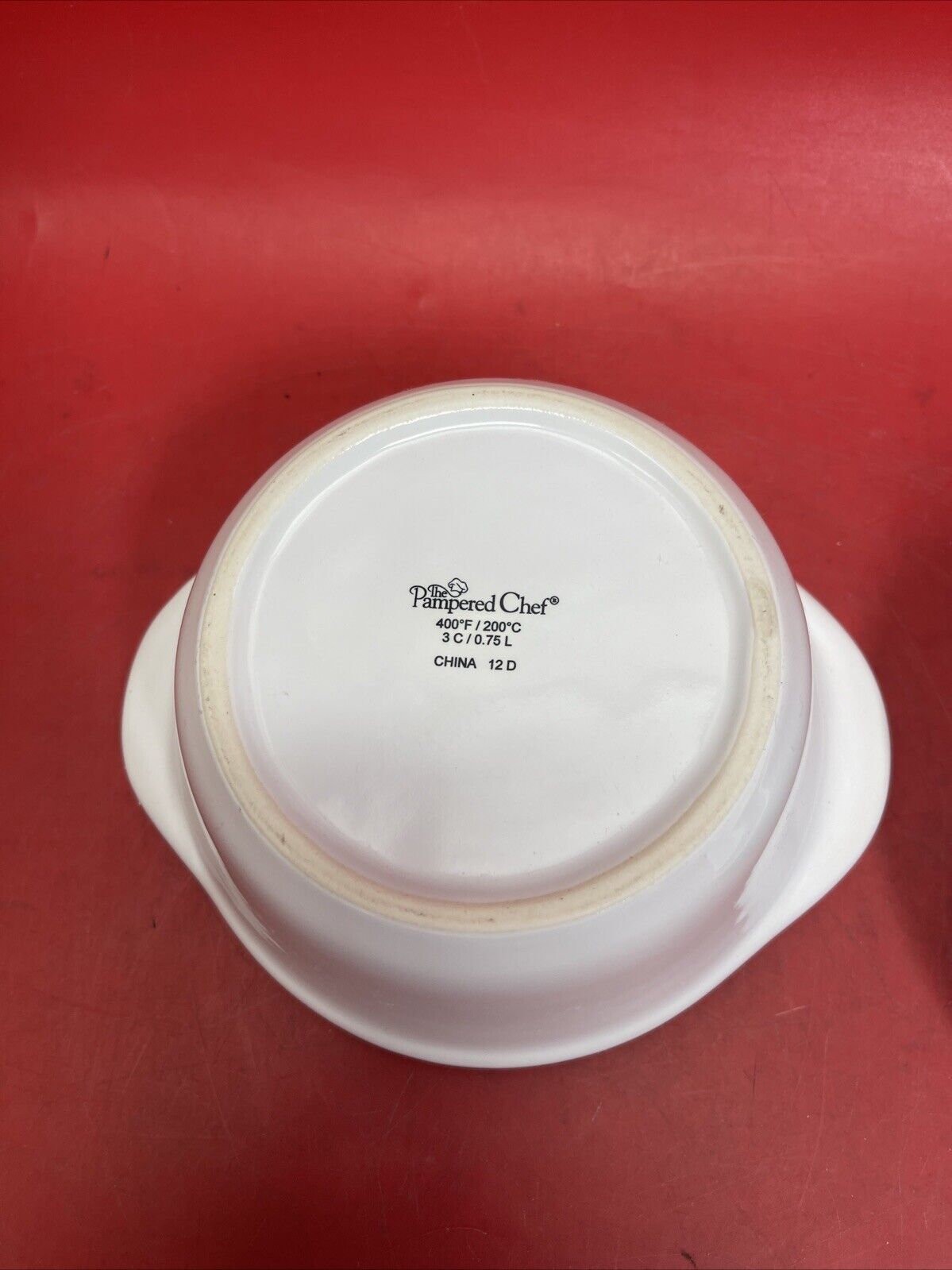 Pampered Chef -  3-Cup - Casserole Dish - White Ceramic - Lid & Dish