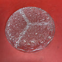 Clear Cut Glass 3 Part Round Condiment Relish/Candy Dish