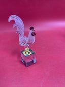 Vintage collectible transparent Rooster figurine