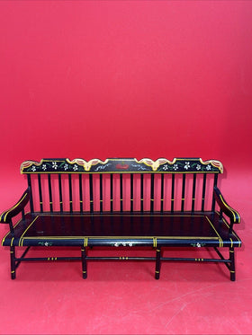 Vintage Pennsylvania Dutch Hand Painted Bench for Doll Or Dollhouse Bench