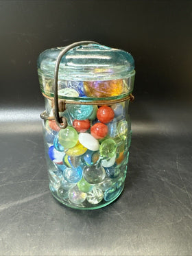 Vintage Collectible Marbles Balls In Jar Decor, #3