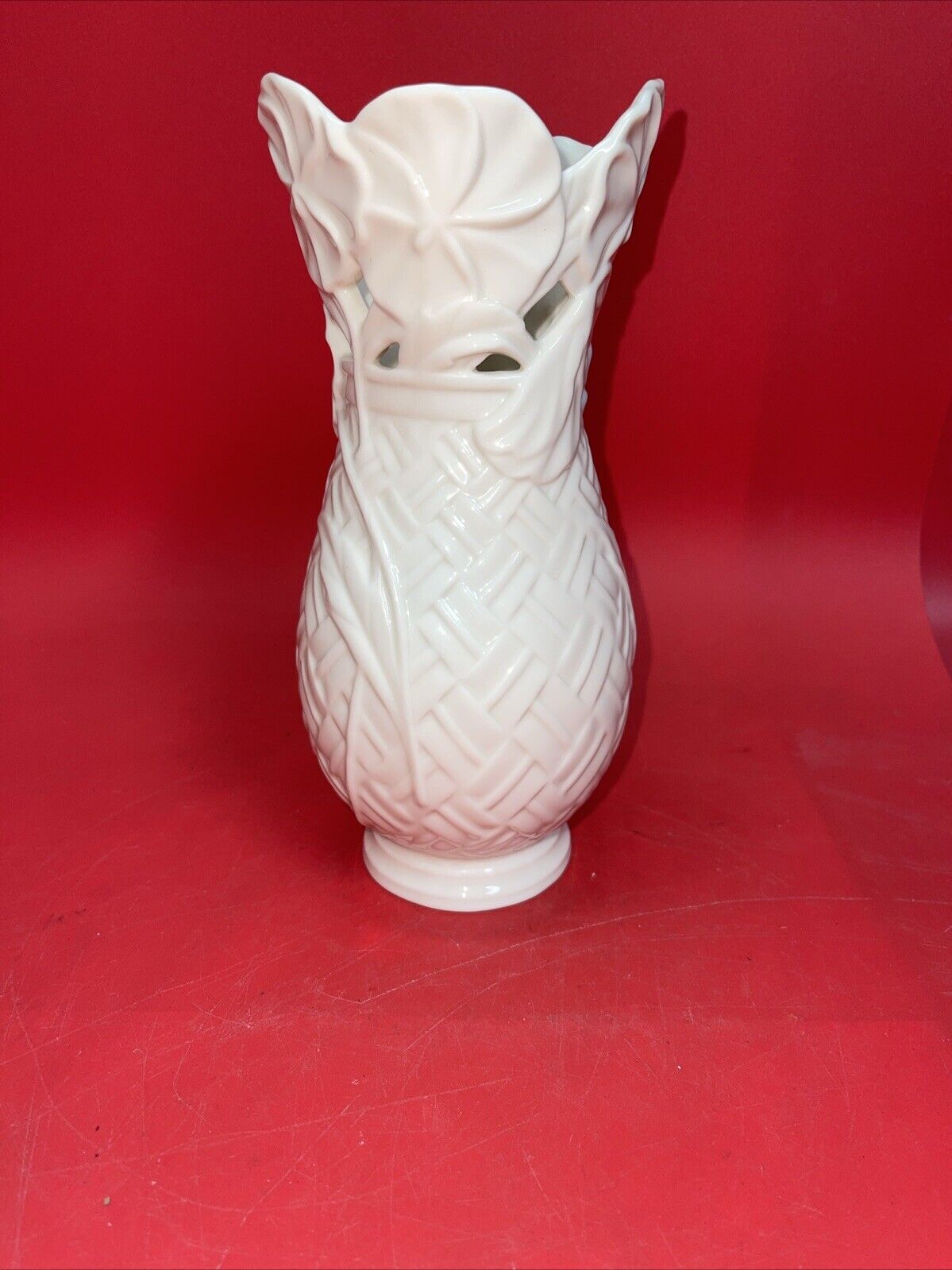 Lenox Basket Of Flowers Collection Vase Pansy 9” Ivory Porcelain