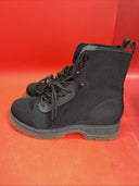 Mia Boots Black Size Lace Up Womens Booties Ankle Simon Combat Leather Heels