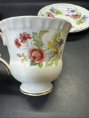 Staffordshire Bone China Crown Tea Cup & Saucer/ Set Of 2