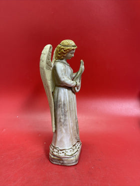 Vintage  Angel Figure Pottery Playing Mandolin