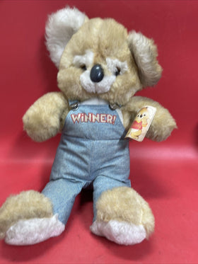 Vintage Kirby Koala Bear 1984 Gibson RARE OUTFIT Overalls Winner 15” Plush Teddy