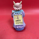 VTG IOB World Bazaars Inc Bunny Collectibles Easter Bunny 5.5”Figurines Lot of 2