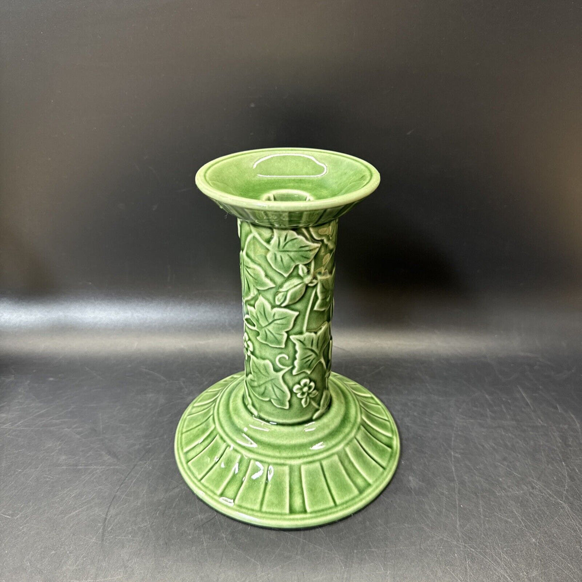 Lenox Summer Terrace Green Ivy Majolica Candlestick Holder/ Lot 2